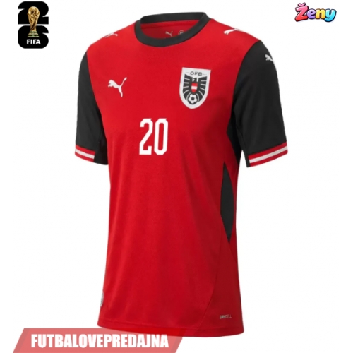 Lacne Ženy Futbalové dres Rakúsko Konrad Laimer #20 MS 2026 Krátky Rukáv - Domáci